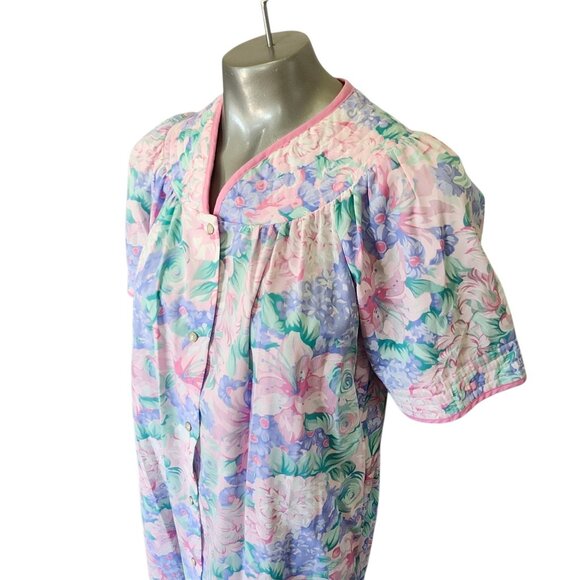 Vintage Kelly Reed Women's Size Small House Dress Mumu Snaps Pockets Floral NWOT - Picture 7 of 13